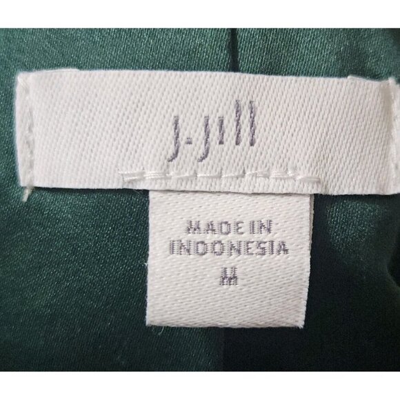 J. Jill Size M Womens Green Blazer Workwear Holiday One Button - Picture 3 of 6